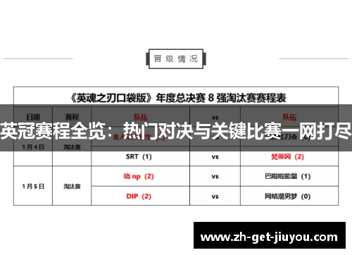 英冠赛程全览：热门对决与关键比赛一网打尽